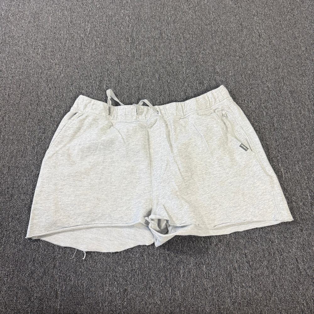 Vintage Y2k Eddie Bauer Grey Casual Sweat Fray Cut Off Shorts Women's Large